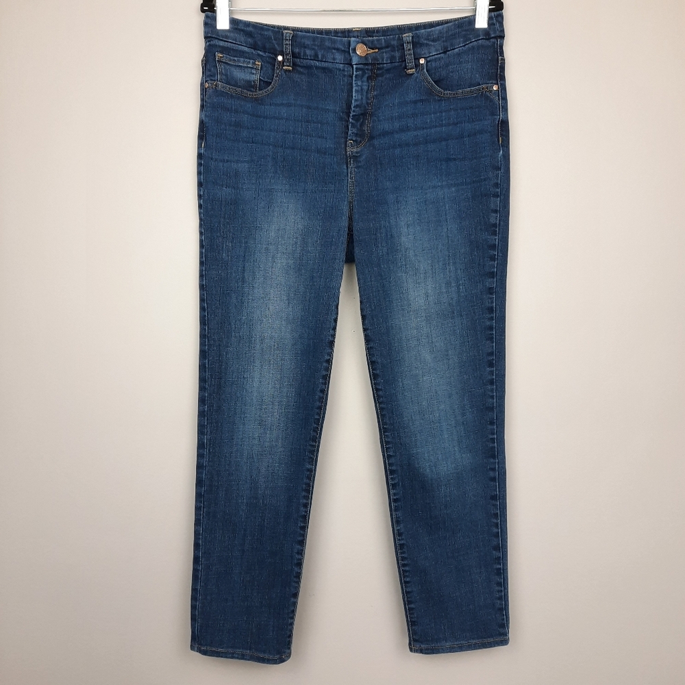 Chico's So Slimming High Rise Girlfriend Ankle Jeans size 10